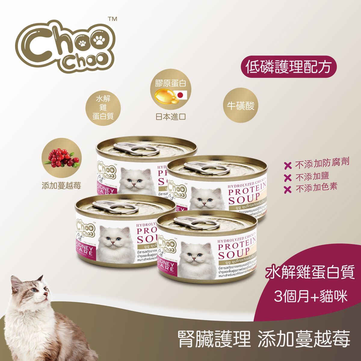 Choochoo Protein Soup/Kidney Care for Cats 80g