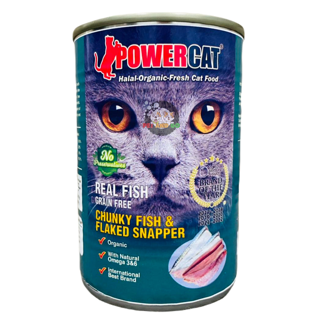 Powercat Canned Cat Food 400g- Fish & Flaked Snapper