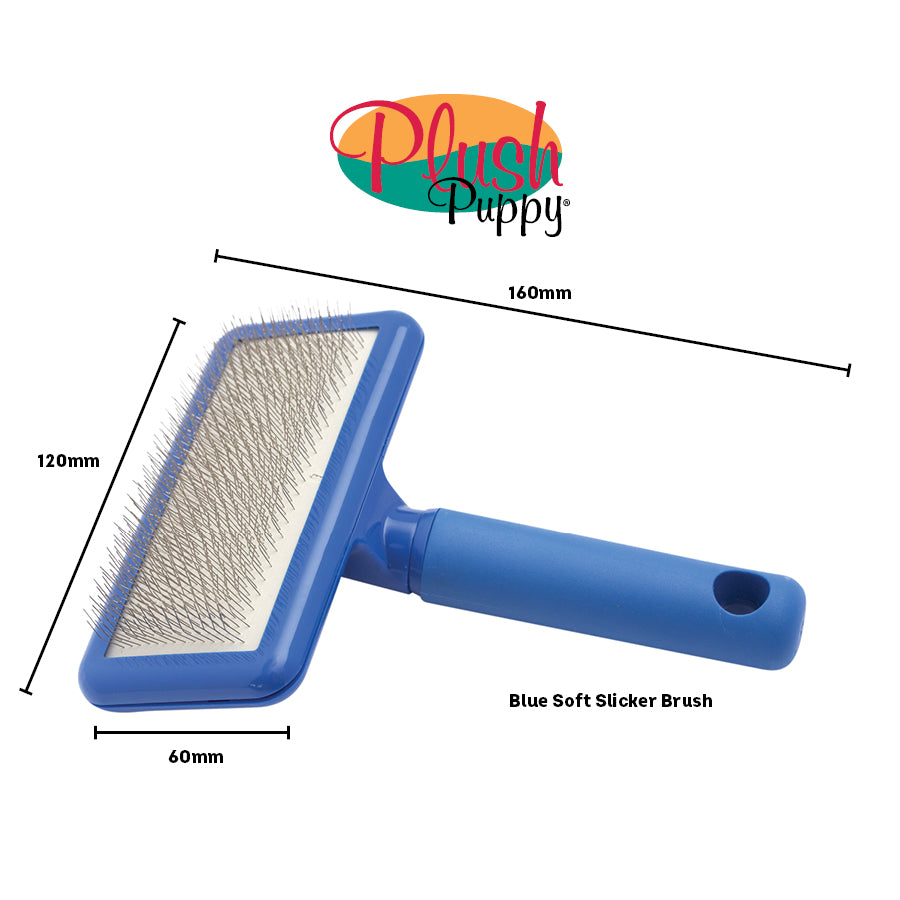Plush Puppy Blue Slicker Brush Soft