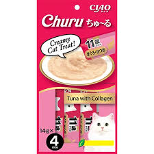 Ciao Churu Creamy Cat Treats- Tuna with Collagen (14gx4)