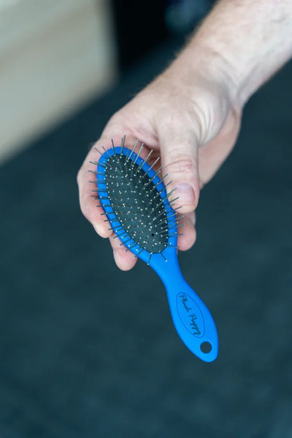 Plush Puppy Blue Pocket Pin Brush
