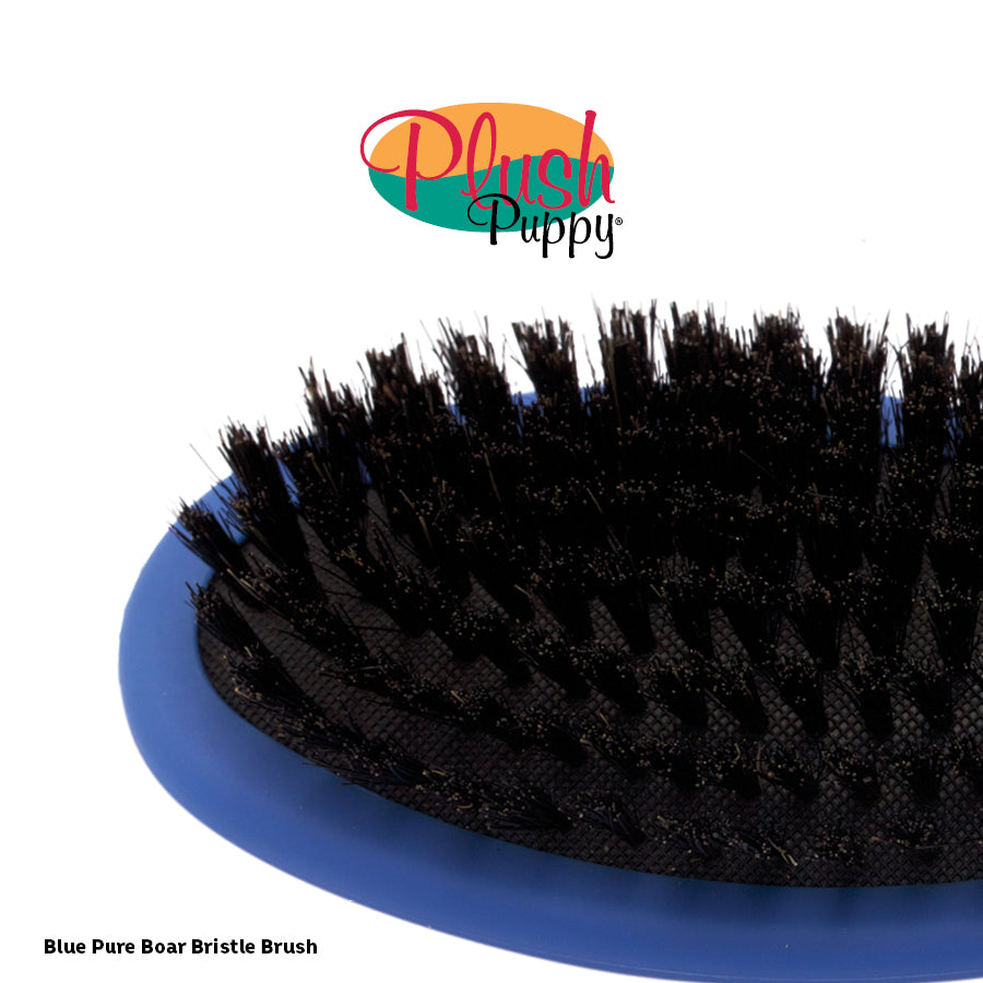 Plush Puppy Blue Pure Boar Bristle Brush