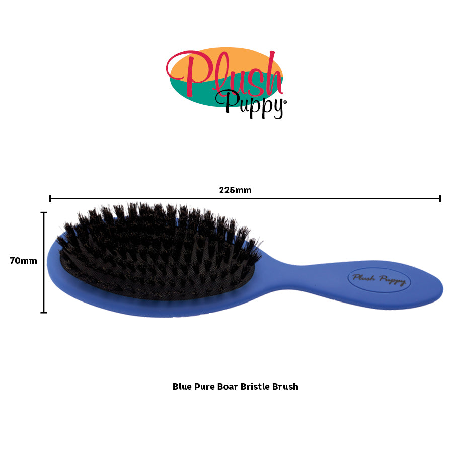 Plush Puppy Blue Pure Boar Bristle Brush
