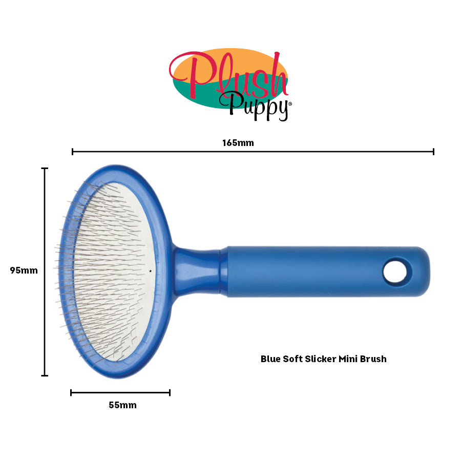 Plush Puppy Blue Mini Slicker Brush