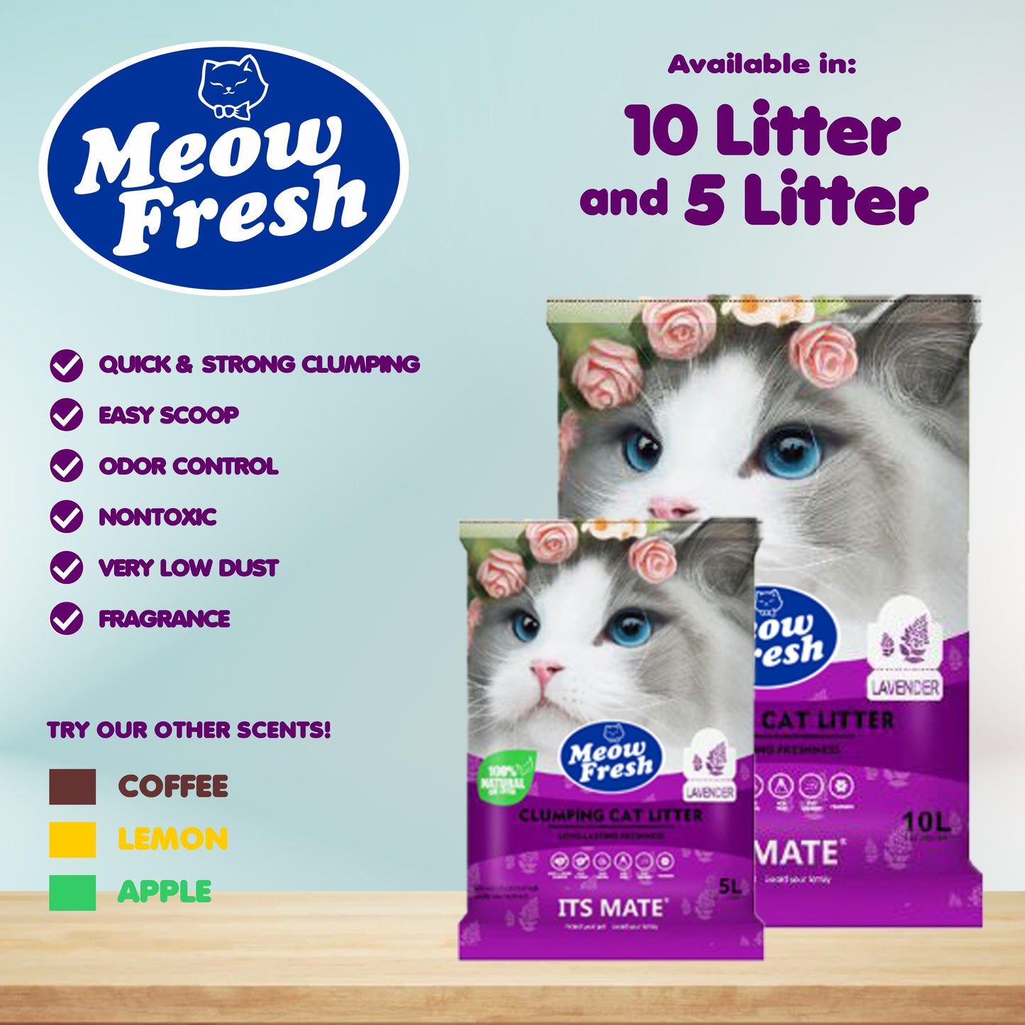 Meow Fresh Bentonite Cat Litter 5L