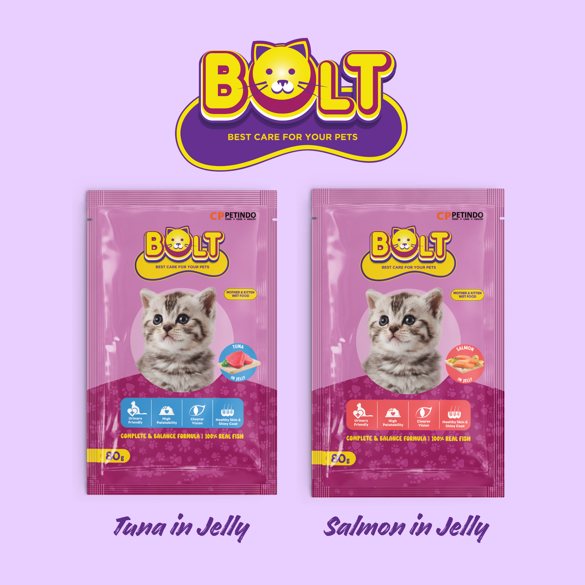 Bolt Cat Mother & Kitten Wet Pouch 80g