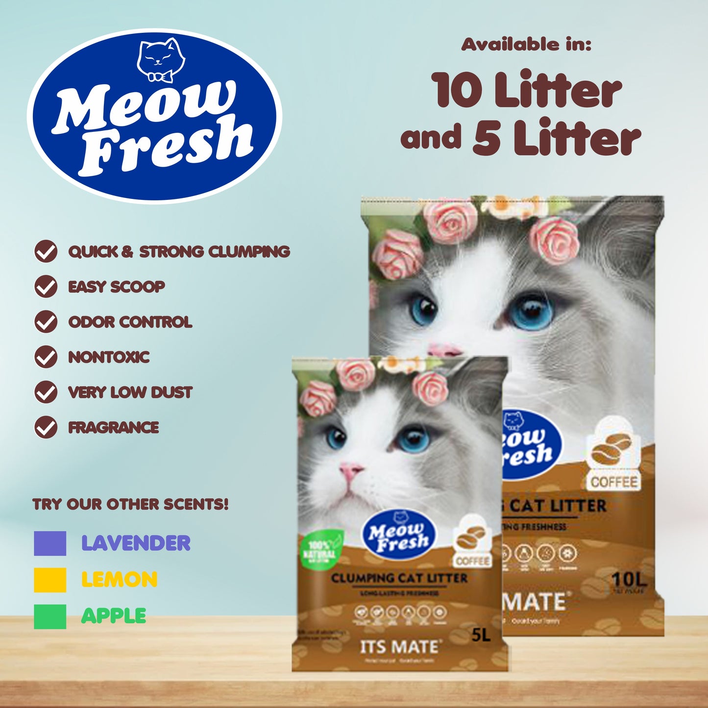 Meow Fresh Bentonite Cat Litter 5L