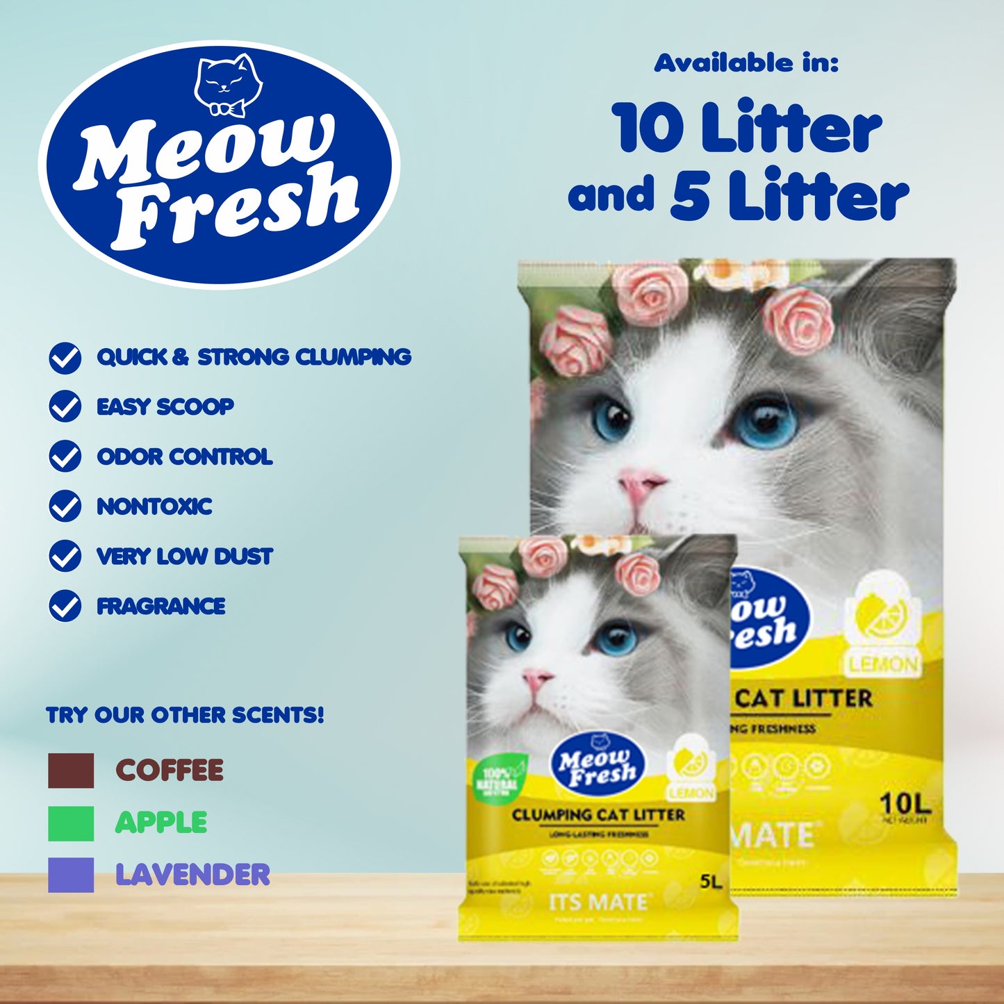 Meow Fresh Bentonite Cat Litter 5L